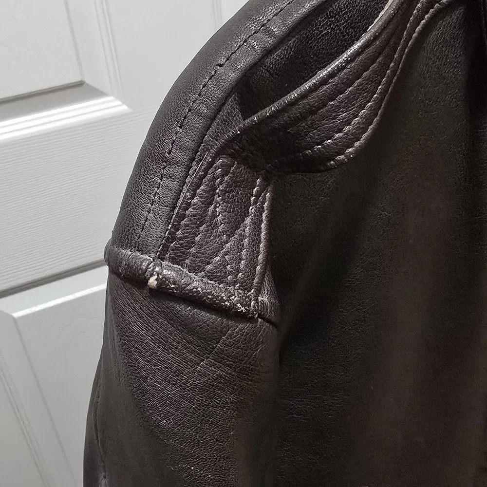 VTG Cooper A-2 100% Goatskin Leather USAF‎ Brown Bomber Flight Jacket Men's 44 R